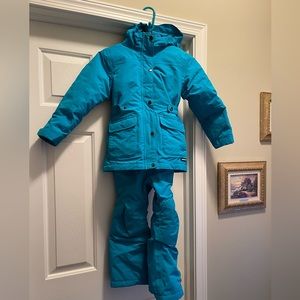 Kids Medium Blue Ski Jacket and Full Bib